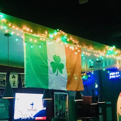 Interior, Irish flag hanging