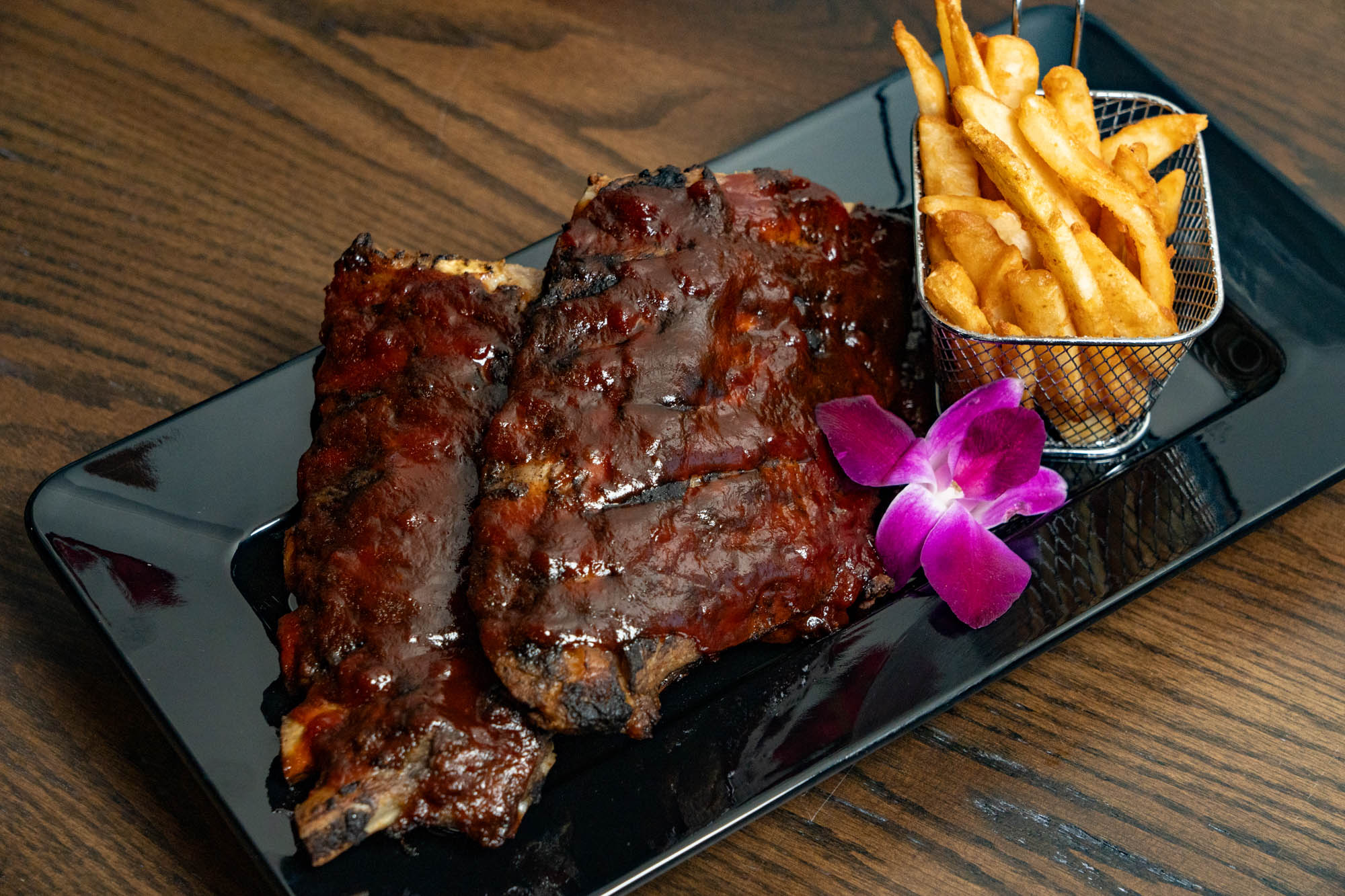 BBQ ribs and fries