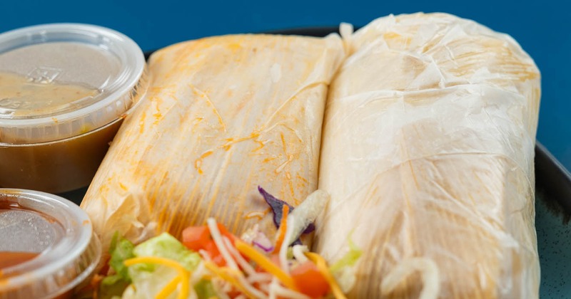 Tamales, with a side salad