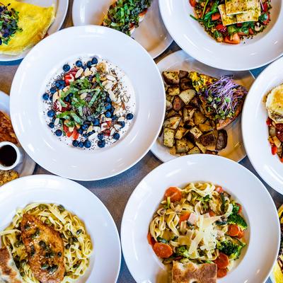 Different types of food served