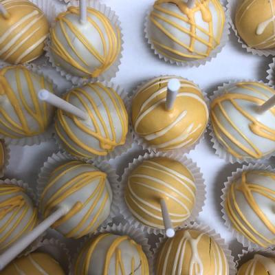Grouped cake pops, top view