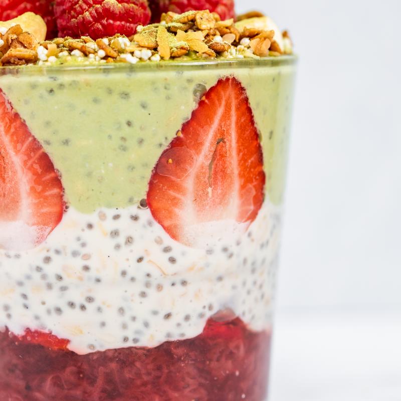 Matcha Strawberry Chia Pudding photo
