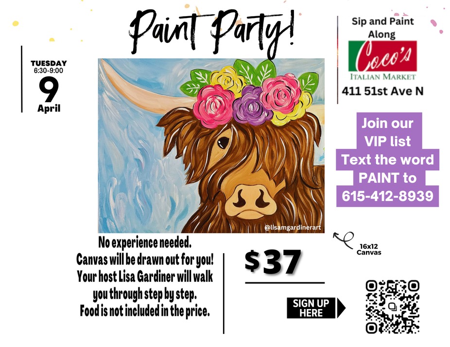 April Paint Party at Coco's event photo