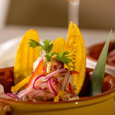 Ceviche, closeup