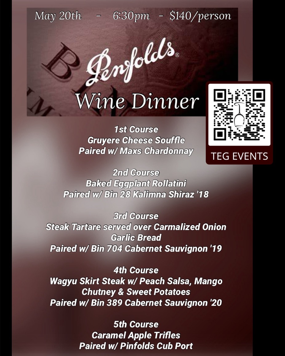 Penfolds Dinner - May 20th event photo