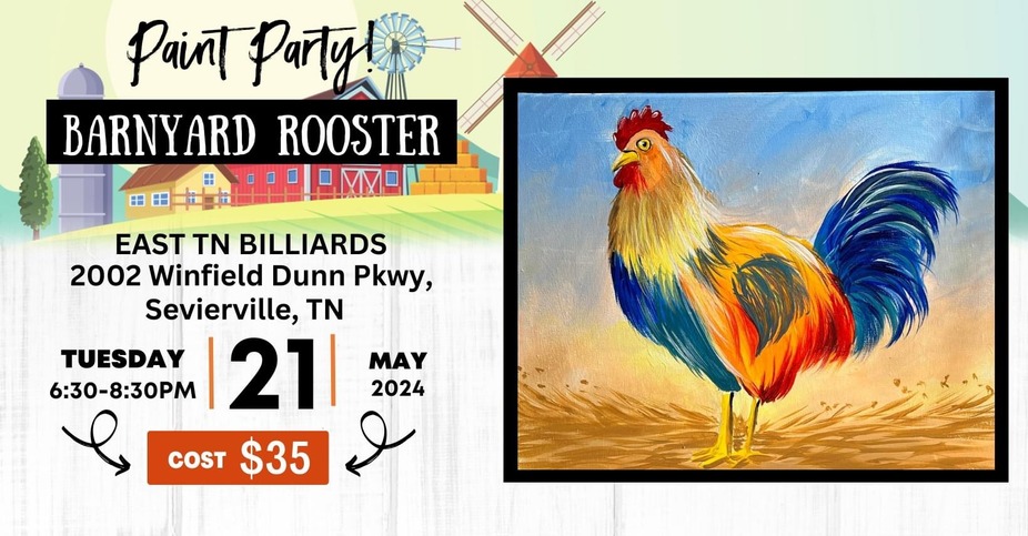 Barnyard Rooster Paint Party event photo