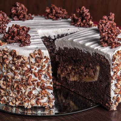Chocolate cake with nuts