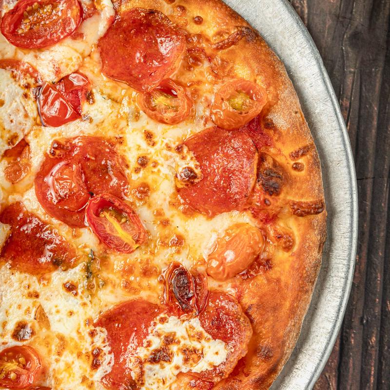 Pepperoni pizza, closeup