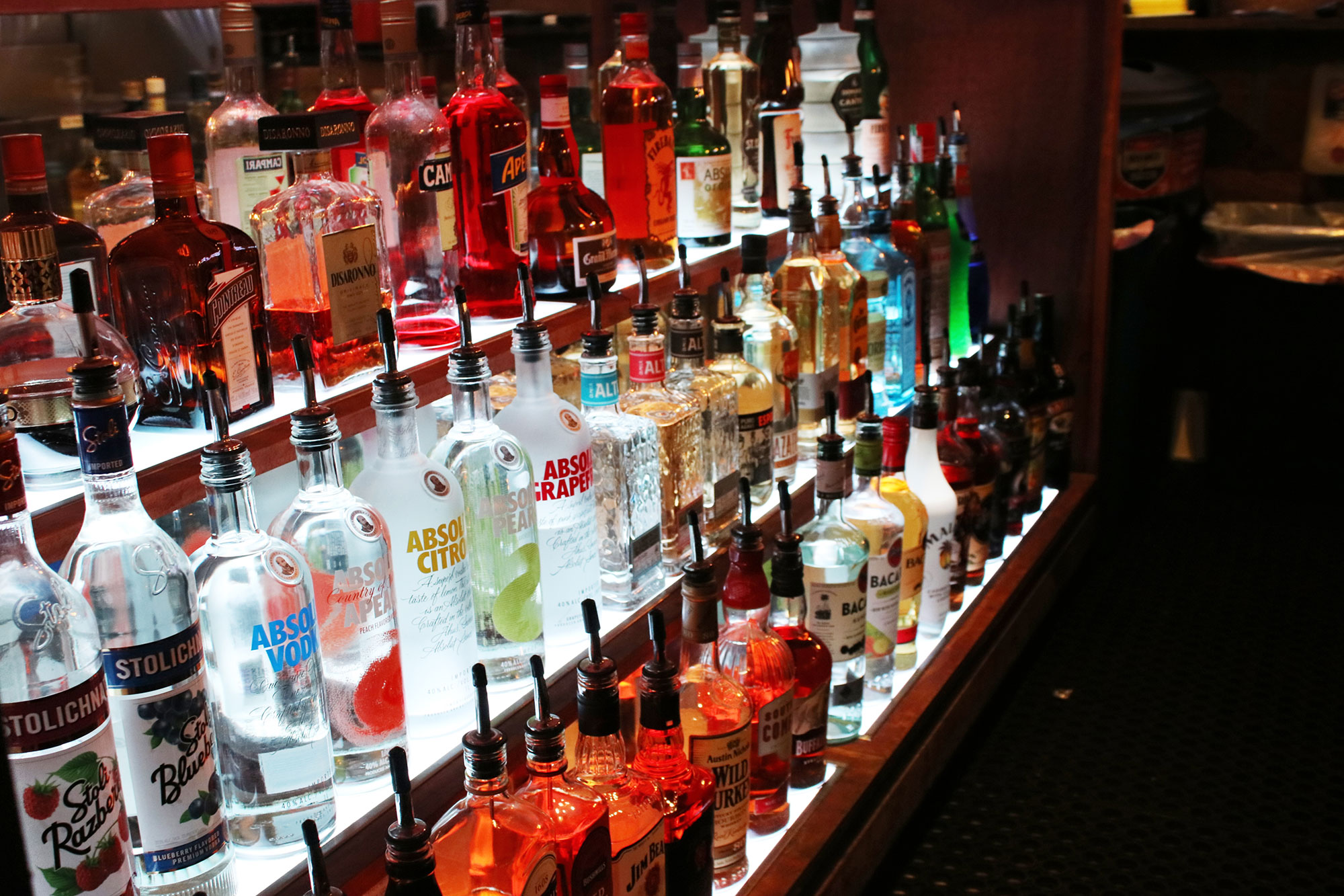 Various liquor bottles.