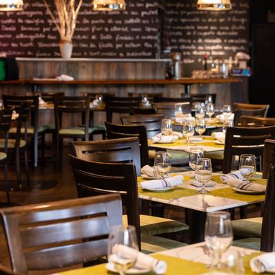 Tables lined up, interior