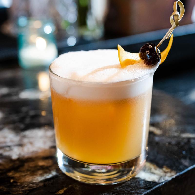 Classic whiskey sour cocktail