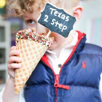 One of kids eating ice cream