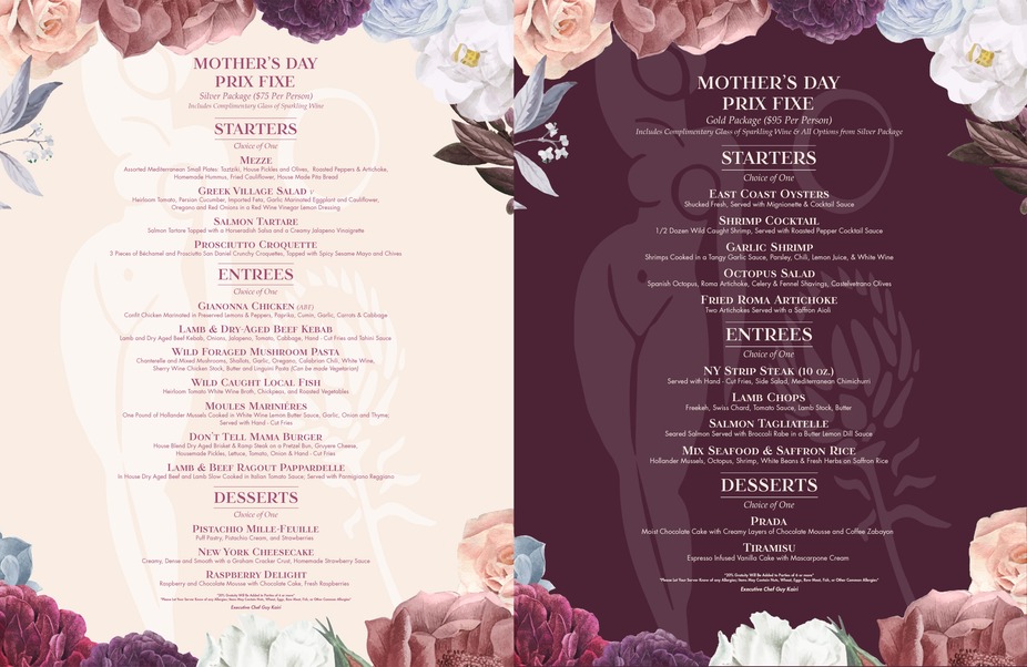 Mother's Day Prix Fixe Special event photo