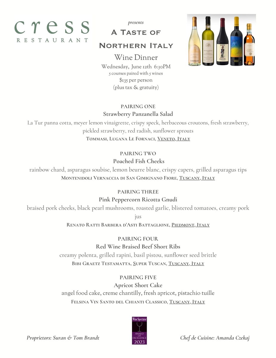 A Taste of Northern Italy Wine Dinner event photo