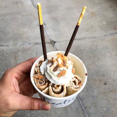 Ice cream with chocolate