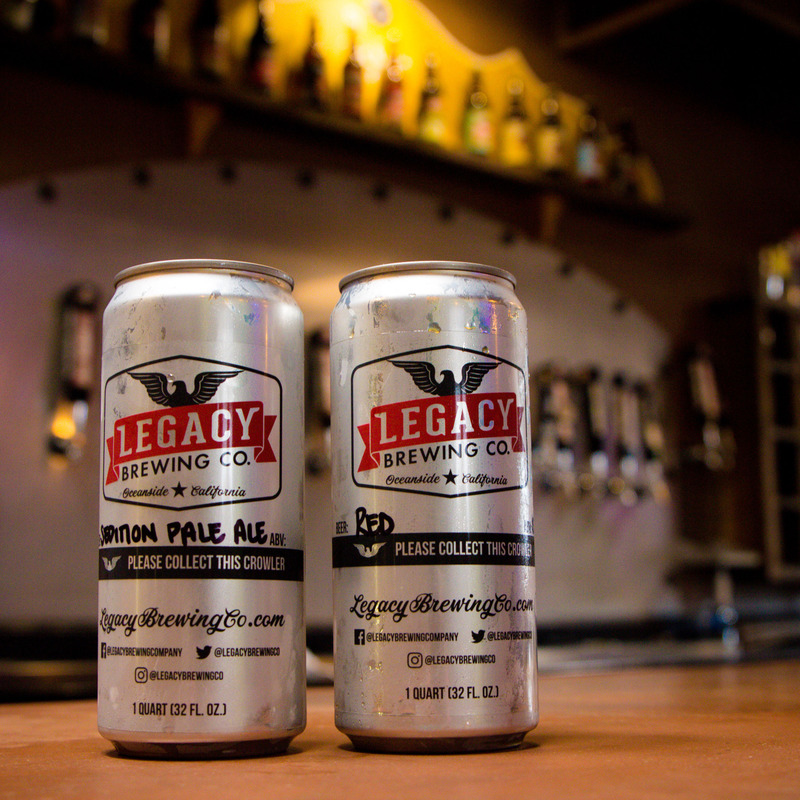 Two legacy brewing cans of beer