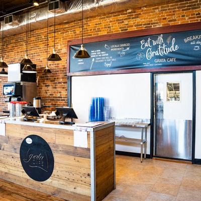 Interior, checkout counter area