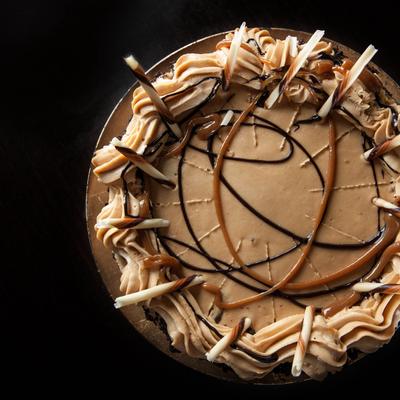 Chocolate cake, top view