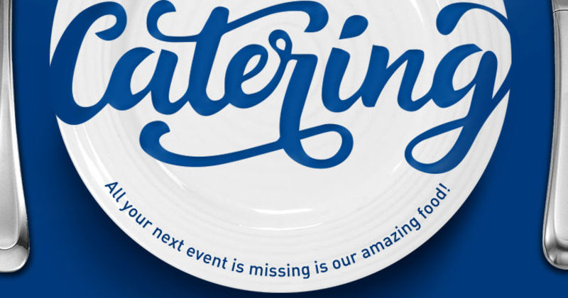 Sign with word catering written on it