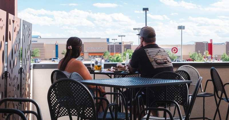 Guests dining outside