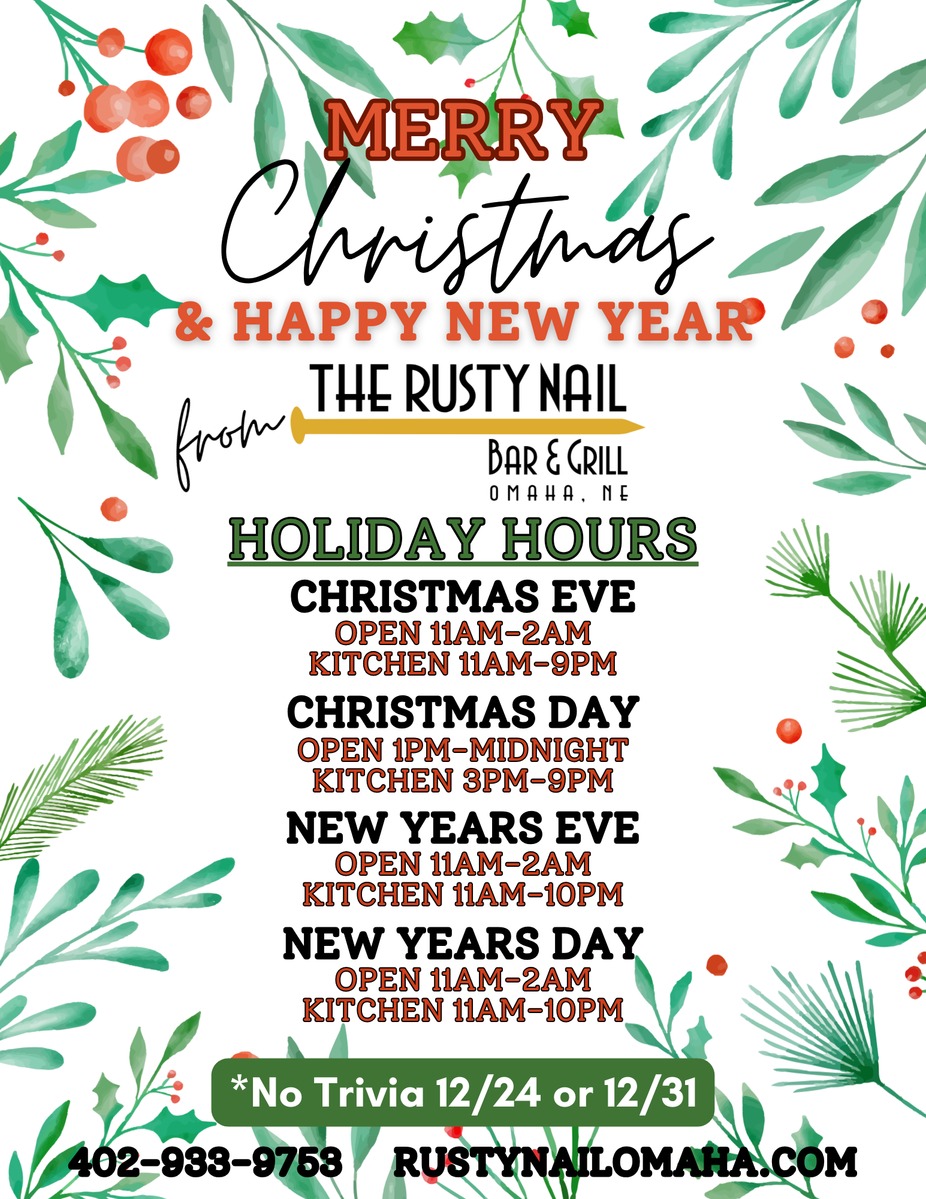 Holiday Hours - Christmas Eve - Open 11am-2am event photo