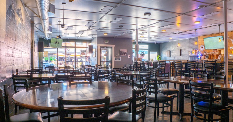 Diner area, tables and chairs