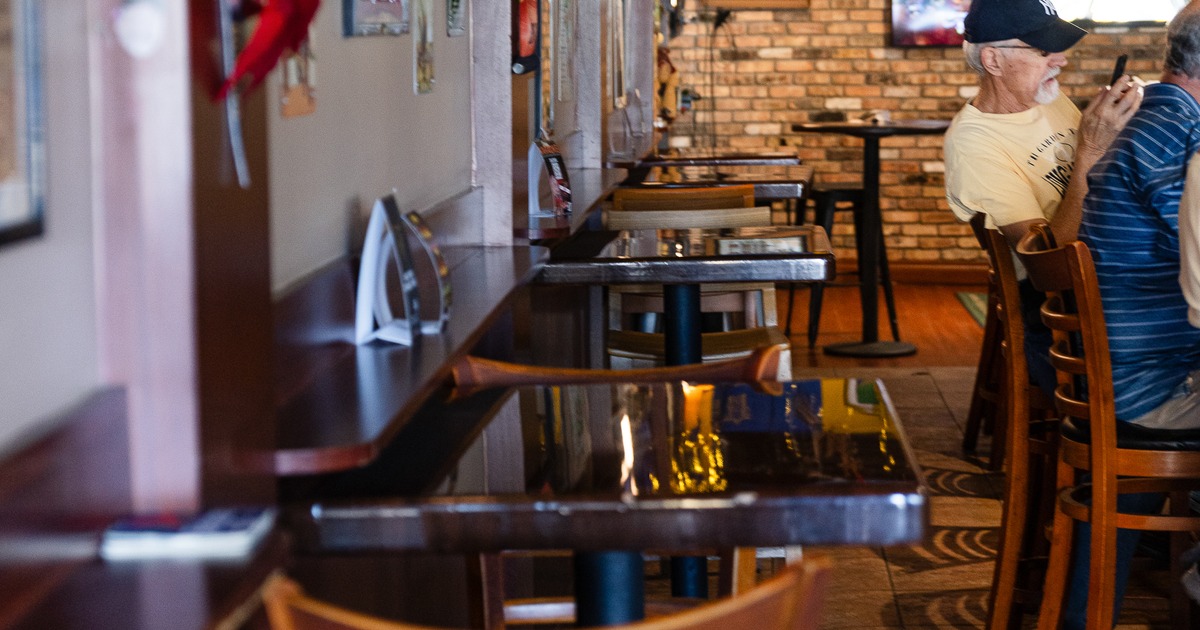 Bar counter and stools