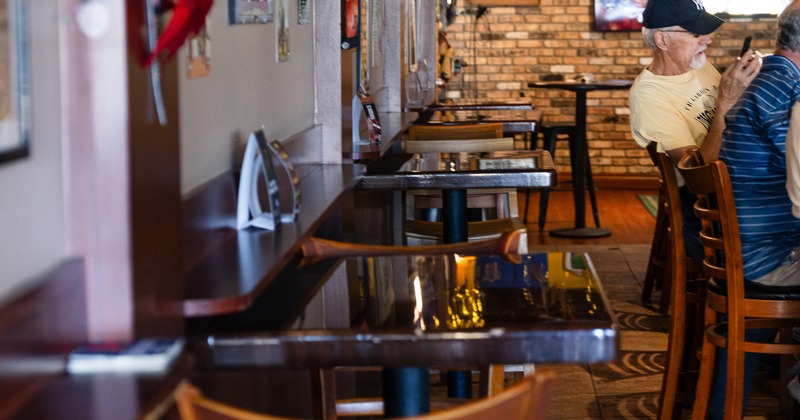 Bar counter and stools