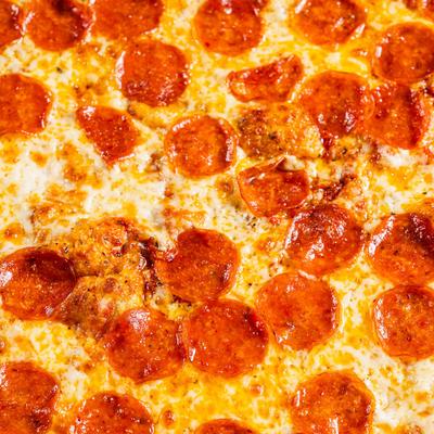 Pepperoni pizza, close-up.