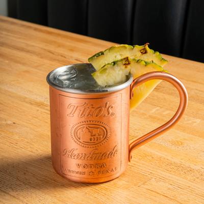 Pineapple Mosco Mule served in a copper mug.