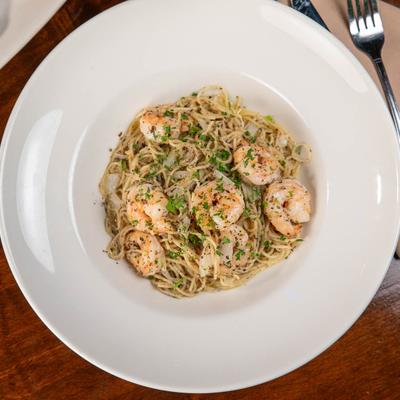 Shrimp scampi.