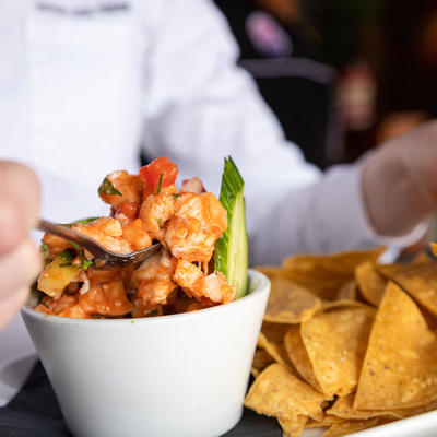 Baked fish with vegetables, snacks on the side