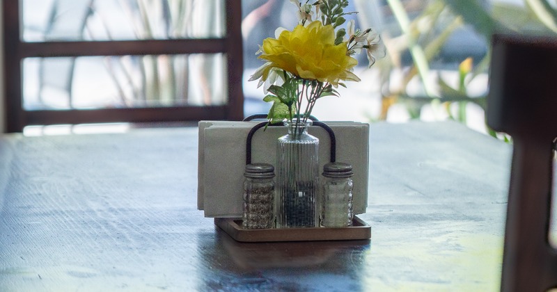 Diner table, close up