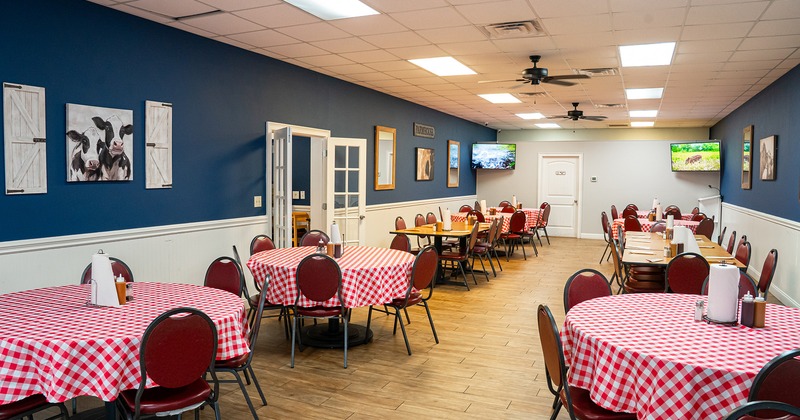 Interior, large dining space