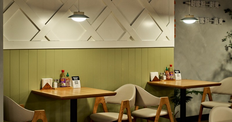 Interior, seating booths