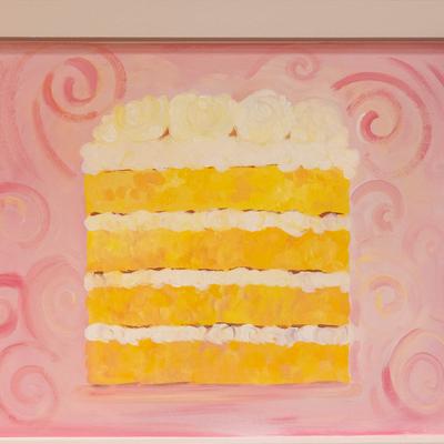 The drawing of a cake.