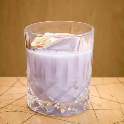 A white drink in a glass