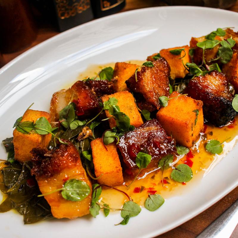 Crispy Pepper Jelly Glazed Pork Belly photo