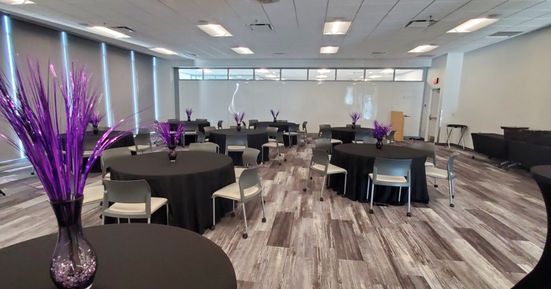 Round tables and chairs