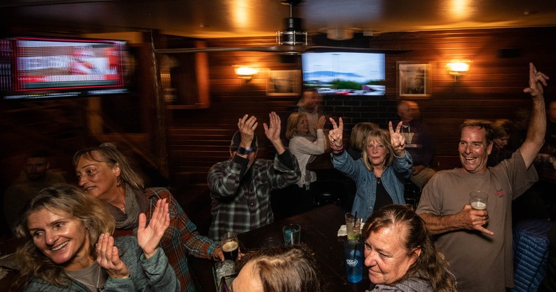Customers dancing to the music