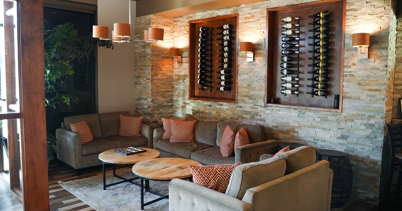 Seating area with sofas