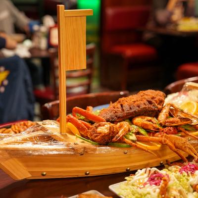 Mixed seafood platter.