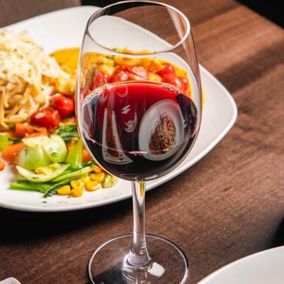 Red wine and a meal.