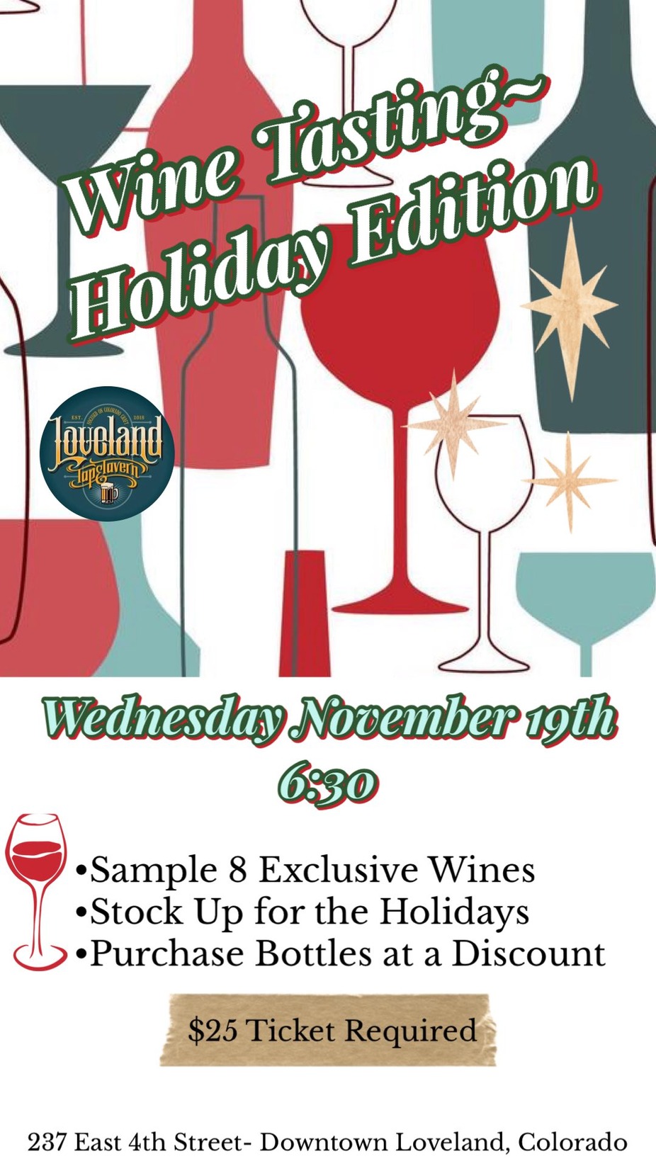 Wine Tasting~ Holiday Edition event photo