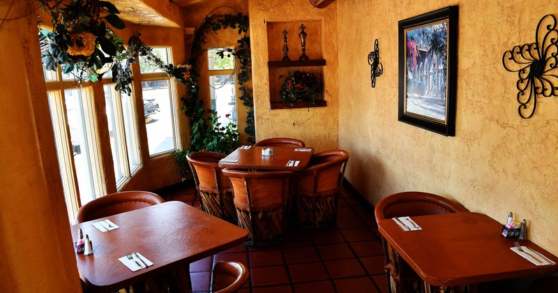 Dining and seating area by the windows