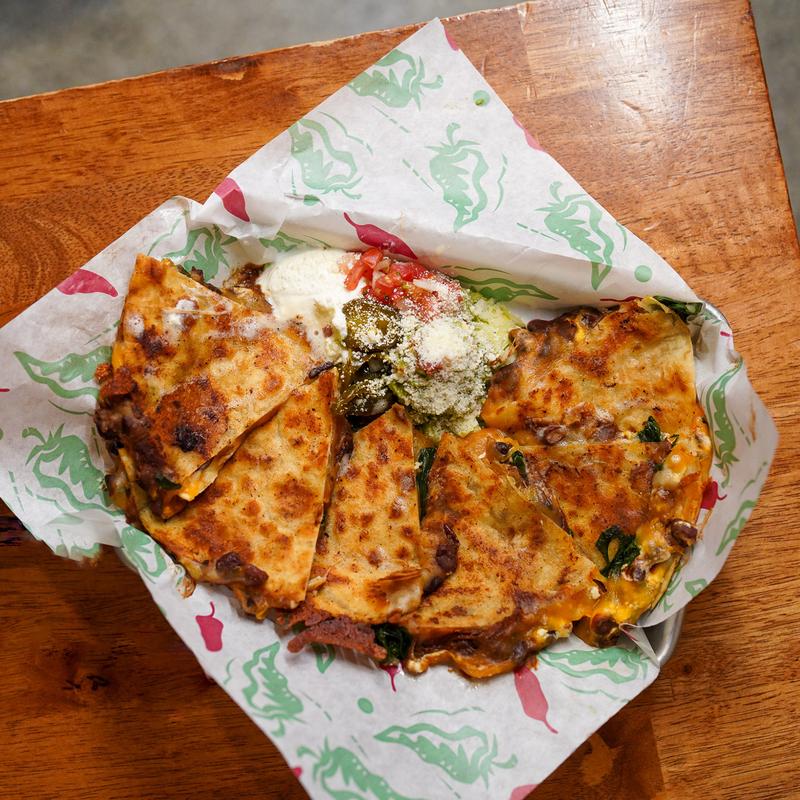 Spinach, Black Bean & Goat Cheese Quesadilla photo
