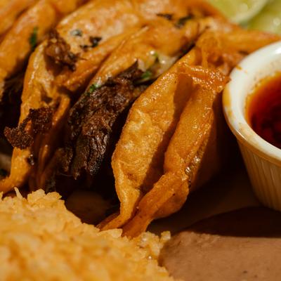 Quesabirria tacos, close-up.