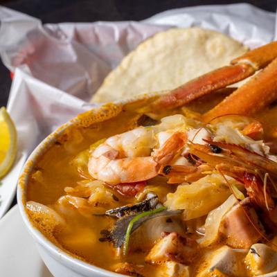 Mixed seafood soup.