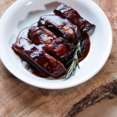 Balsamic glazed rib tips