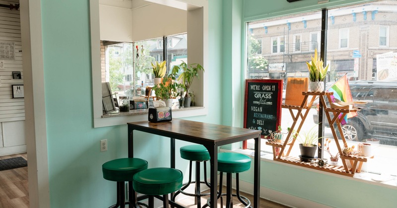 Interior, table and chairs